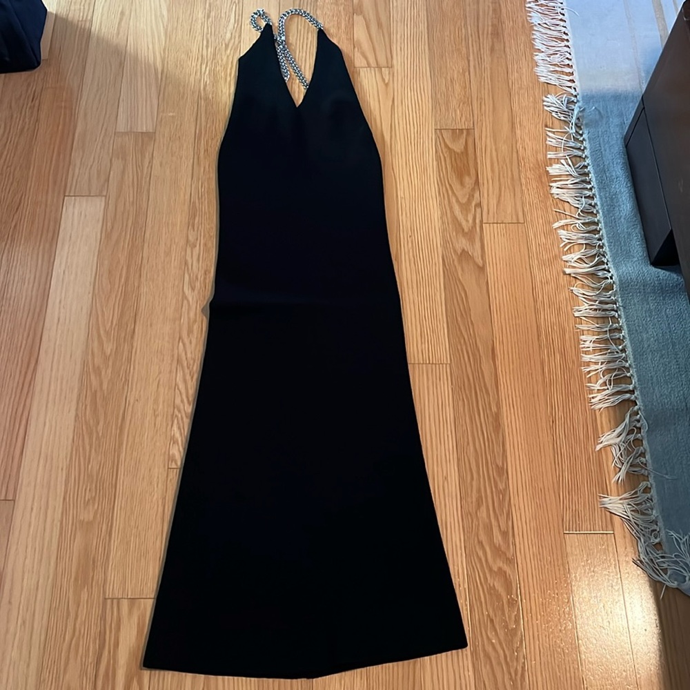 Zara ribbed black dress with lower back